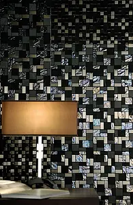 Mosaik, Optik perlmutt, Farbe graue, Glas, 30x30 cm, Oberfläche matte